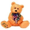 TY Beanie Baby - HAPPY BIRTHDAY the Bear ( Orange - w/ Present ) (7 inch) (Mint)