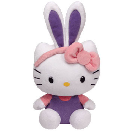 TY Beanie Baby - HELLO KITTY (Purple Ears & Overalls) (8 inch) (Mint ...