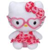 TY Beanie Baby - HELLO KITTY (Dark Pink with Pink Heart Dress & Glasses - 6 inch - Mint)