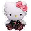 TY Beanie Baby - HELLO KITTY (Punk - Black & Pink) (8 inch) (Mint)