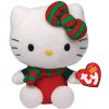 TY Beanie Baby - HELLO KITTY ( RED OUTFIT with Red & Green Scarf and Bow ) (6 inch) (Mint)