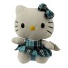 TY Beanie Baby - HELLO KITTY ( AQUA TARTAN PLAID ) (6 inch) (Mint)