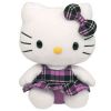 TY Beanie Baby - HELLO KITTY ( PURPLE TARTAN PLAID ) (6 inch) (Mint)