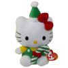 TY Beanie Baby - HELLO KITTY ( GREEN CANDY CANE) (7.5 inch) (Mint)