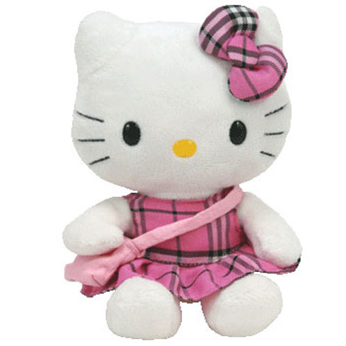 TY Beanie Baby - HELLO KITTY (Pink Tartan Plaid with Bag) (6.5 inch ...