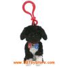 TY Beanie Baby - BO the Portuguese Water Dog ( Plastic Key Clip - Red Clip ) (3.5 inch) (Mint)