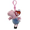TY Beanie Baby - GEORGE the Pig ( Plastic Key Clip - Peppa Pig ) (4.5 inch) (Mint)