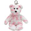 TY Beanie Baby - GIVING the Pink Bear ( Metal Key Clip - Breast Cancer Awareness Bear ) (Mint)