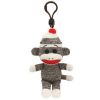 TY Beanie Baby - SOCKS the Sock Monkey (Grey) ( Plastic Key Clip ) (5.5 inch) (Mint)