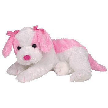 Ty retailer pink and white dog