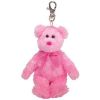 TY Pinkys - DAZZLER the Pink Bear (Metal Key Clip) (5.5 inch) (Mint)