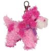 TY Pinkys - GLITTERS the Pink Dog (Metal Key Clip) (4 inch) (Mint)