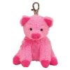 TY Pinkys - SILKY the Pig ( Metal Key Clip ) (4 inch) (Mint)