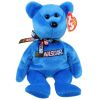 TY Beanie Baby - RACER the Nascar Bear ( Blue Version ) (8.5 inch) (Mint)