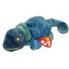 TY Beanie Baby - RAINBOW the Chameleon (dark blue) (9 inch) (Mint)