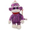 TY Beanie Baby - SOCK MONKEY (Sparkle Purple) (8.5 inch) (Mint)