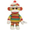 TY Beanie Baby - SOCKS the Sock Monkey (Stripes) (8.5 inch ) (Mint)