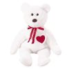 TY Beanie Baby - VALENTINO the White Bear (8.5 inch) (Mint)