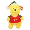 TY Beanie Baby - Disney - WINNIE THE POOH (Xmas Hat) (6 inch) (Mint)