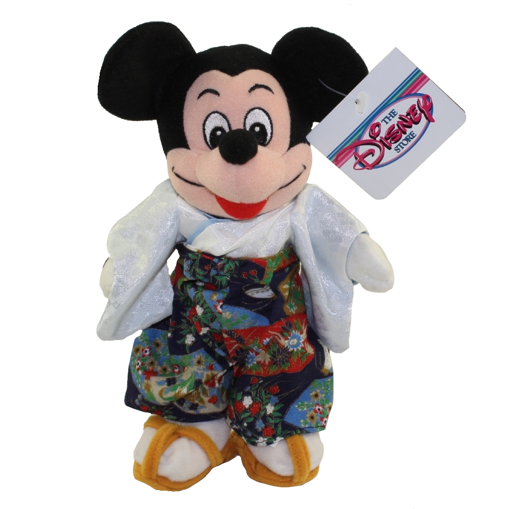 Disney Bean Bag Plush Kimono Mickey Mickey Mouse Disney Store Japan 9 Inch Mint