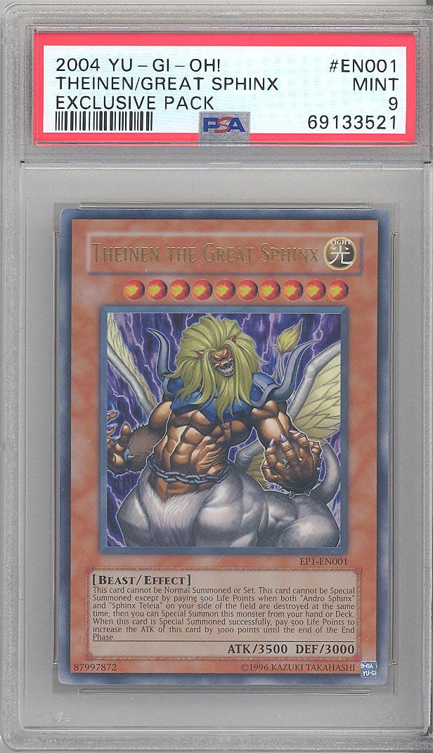 PSA 9 - Yu-Gi-Oh Card - EP1-EN001 - THEINEN THE GREAT SPHINX (ultra ...