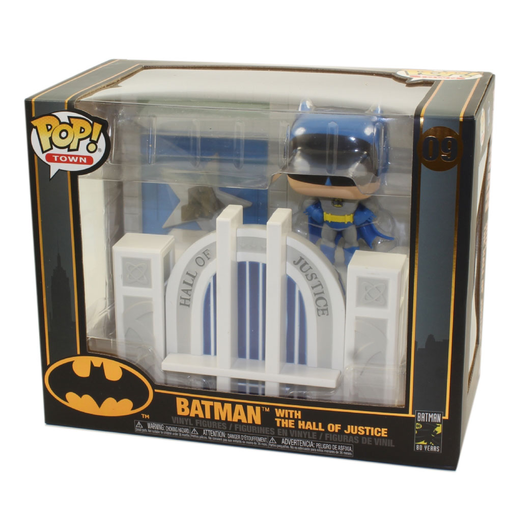 Funko POP! Town - Batman 80th Anniversary Vinyl Figure Set - BATMAN with  the Hall of Justice #09 (Mi