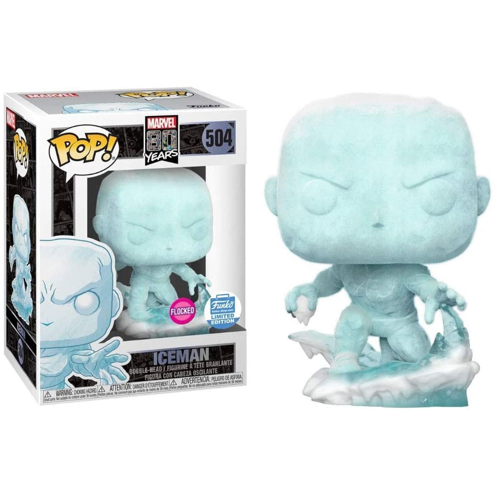 Funko POP Marvel 80 Years Vinyl Bobble Figure - ICEMAN (Flocked) #504 ...