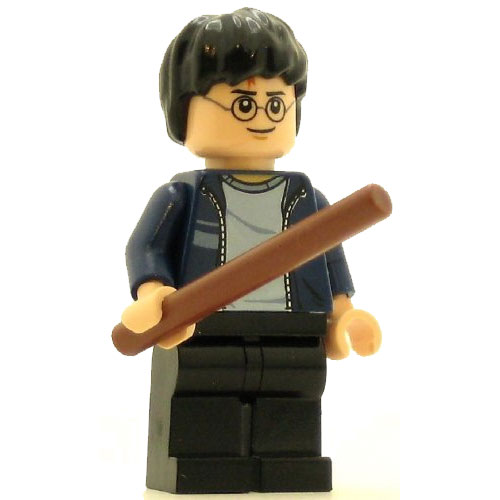 LEGO Minifigure - Harry Potter - HARRY POTTER in Blue Shirt with Wand ...