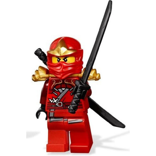 Lego Minifigure Ninjago Kai Zx The Red Ninja With 2 Black Shamsir Swords Mint