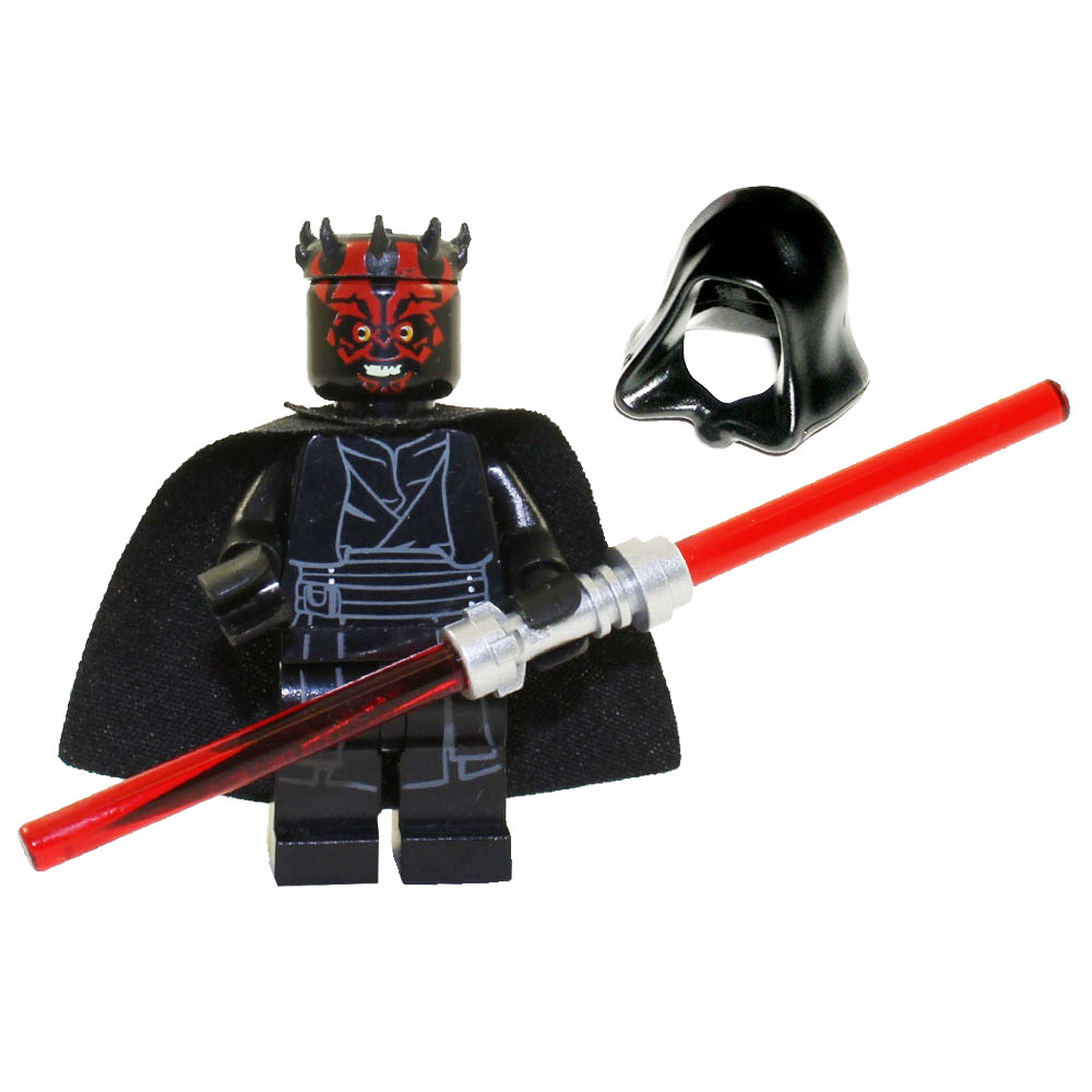 LEGO Minifigure - Star Wars - DARTH MAUL with Double Lightsaber & Hood
