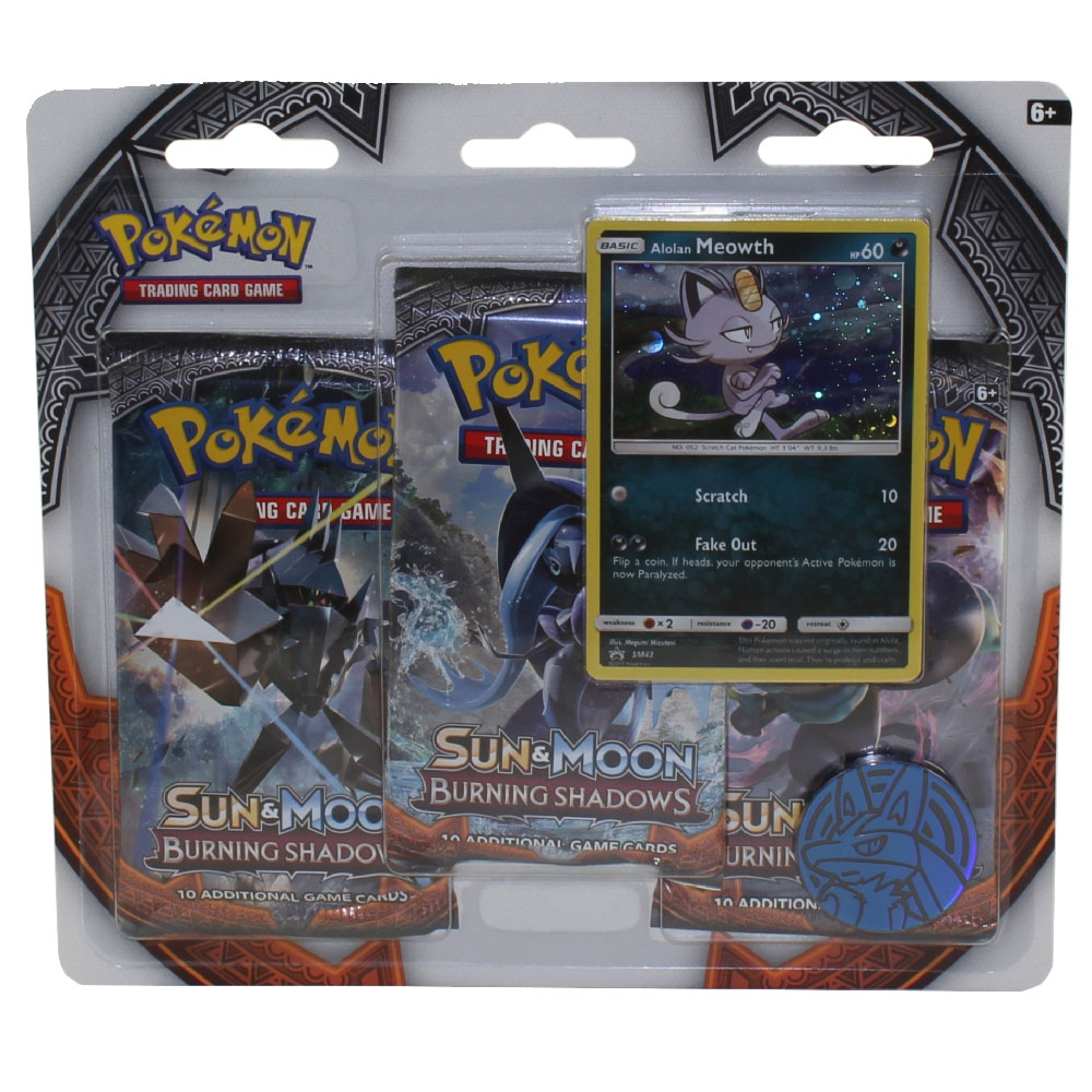 Pokemon Cards - Sun & Moon Burning Shadows - ALOLAN MEOWTH BLISTER PACK ...