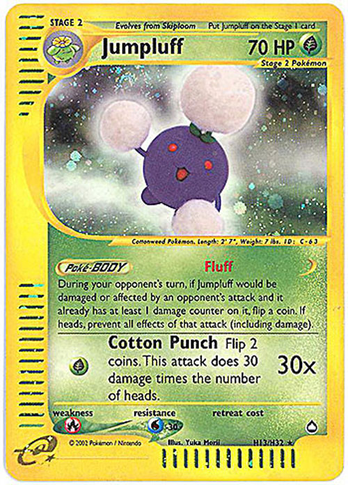 Pokemon Card - Aquapolis H13/H32 - JUMPLUFF (holo-foil ...