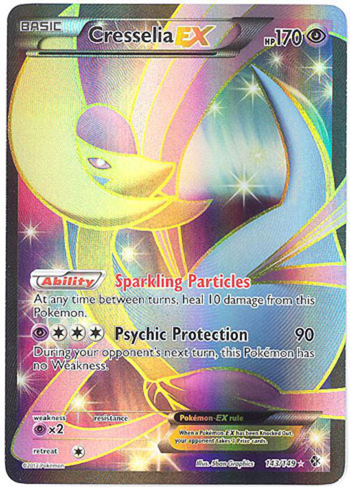 Pokemon Card - Boundaries Crossed 143/149 - CRESSELIA EX (full art  holo-foil)