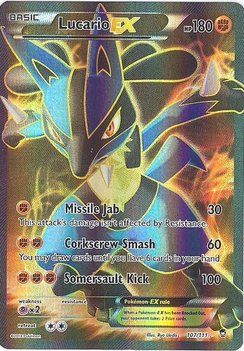 Pokemon Card - Xy: Furious Fists 107 111 - Lucario Ex (full Art Holo 