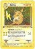 Pokemon Card - Fossil 14/62 - RAICHU (holo-foil) *1st Edition* (Mint)