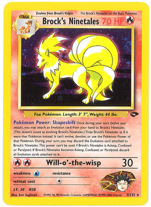 Pokemon Card - Gym Challenge 3/132 - BROCK'S NINETALES (holo-foil ...