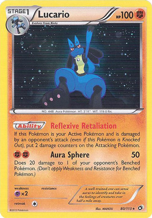 Pokemon Card - Legendary Treasures 80/113 - LUCARIO (holo-foil) (Mint ...