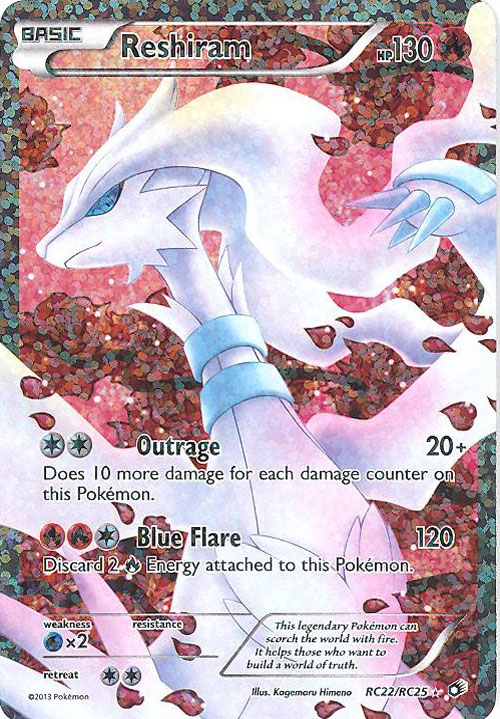 Pokemon Card - Legendary Treasures RC22/RC25 - RESHIRAM (full Art Holo ...