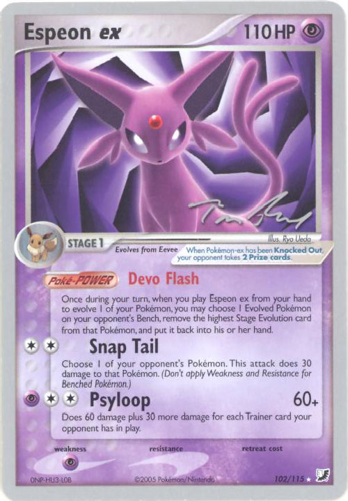 Pokemon Card Promo - 2007 World Championships 102/115 - ESPEON EX ...