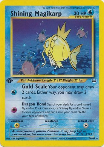 Pokemon Card - Neo Revelation 66/64 - SHINING MAGIKARP (holo-foil