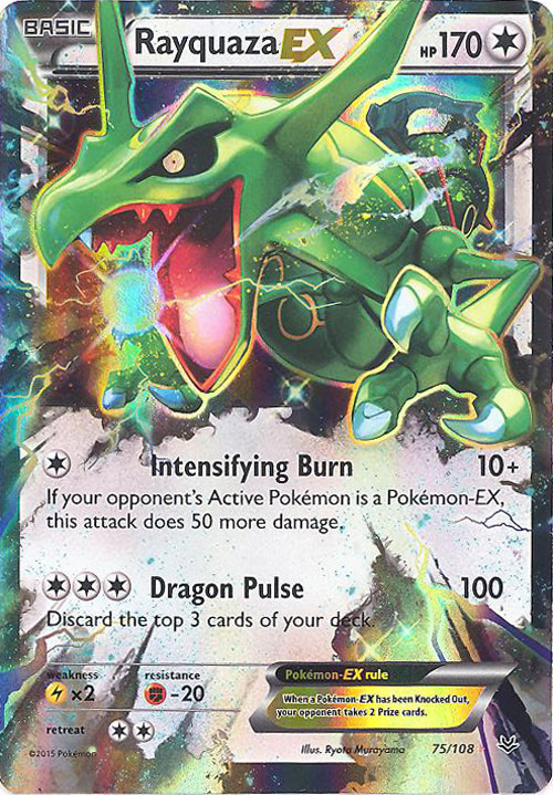 Pokemon Card - XY Roaring Skies 75/108 - RAYQUAZA EX (holo-foil ...