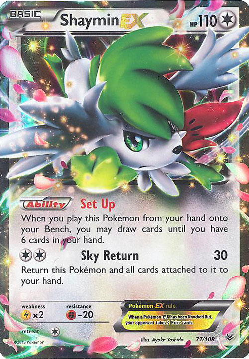 Pokemon Card - XY Roaring Skies 77/108 - SHAYMIN EX (holo-foil ...