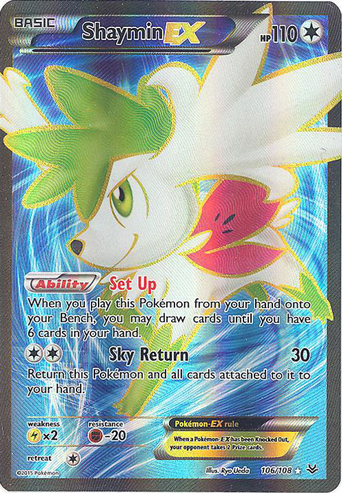 Pokemon Card - XY Roaring Skies 106/108 - SHAYMIN EX (full art holo ...