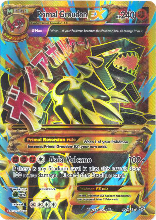 Pokemon Card - XY Ancient Origins 97/98 - PRIMAL GROUDON EX (full art ...