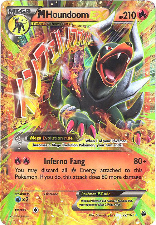 Pokemon Card - Xy Breakthrough 22 162 - M Houndoom Ex (holo-foil 