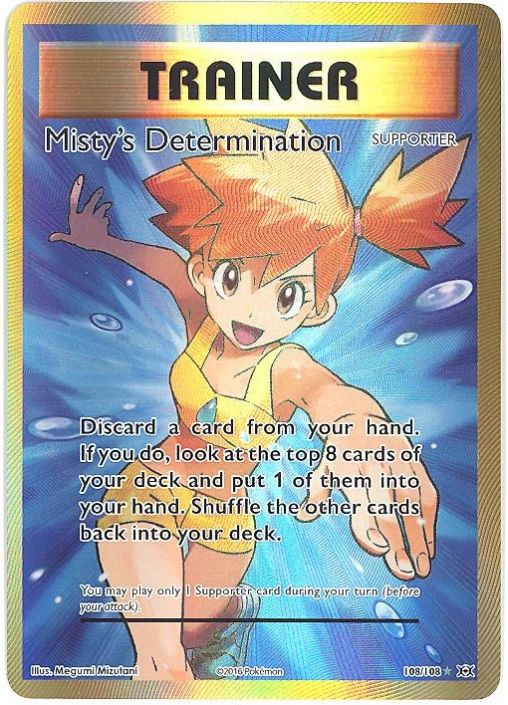 Pokemon Card - XY Evolutions 108/108 - MISTY'S DETERMINATION (full art  holo-foil)