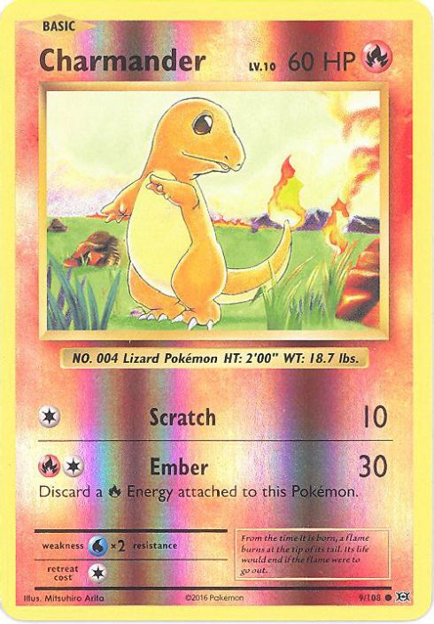 Pokemon - Charmander (9/108) - XY Evolutions - Reverse Holo