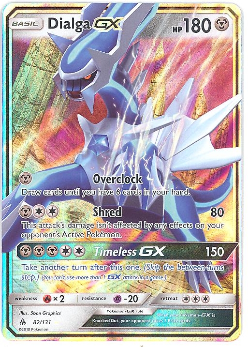 Pokemon Card - Sun & Moon Forbidden Light 82 131 - Dialga Gx (holo-foil 