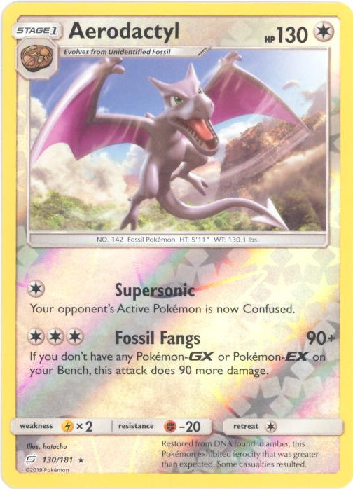 Pokemon Card - Sun & Moon Team Up 130/181 - AERODACTYL (REVERSE