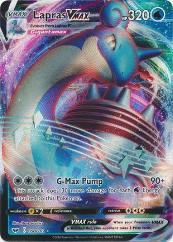 Pokemon Card Sword And Shield 050202 Lapras Vmax Ultra Rare Holo